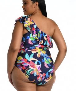La Blanca By The Sea One Shoulder Ruffle Mio One-Piece