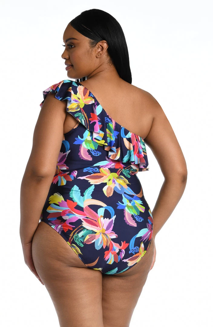 La Blanca By The Sea One Shoulder Ruffle Mio One-Piece