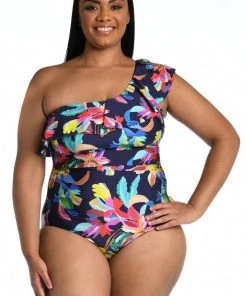 La Blanca By The Sea One Shoulder Ruffle Mio One-Piece
