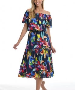 La Blanca By The Sea Off The Shoulder Cover-Up Dress Cover Ups