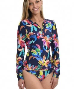 La Blanca Tops By The Sea Half Zip Rashguard