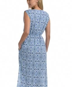 La Blanca Mediterranean Breeze Tie Front Mid Length Dress