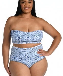 La Blanca Mediterranean Breeze Bandeau Midkini Top