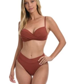 La Blanca Tops Island Goddess Over The Shoulder Wrap Top