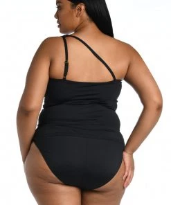 La Blanca Tops Island Goddess One Shoulder Keyhole Tankini Top
