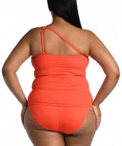 La Blanca Tops Island Goddess One Shoulder Keyhole Tankini Top