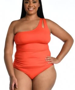 La Blanca Tops Island Goddess One Shoulder Keyhole Tankini Top