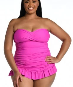 La Blanca Tops Island Goddess Bandeau Tankini Top