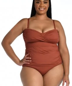 La Blanca Tops Island Goddess Bandeau Tankini Top