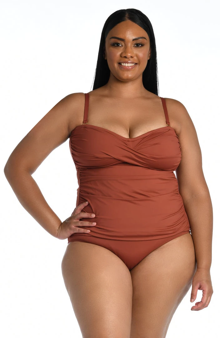 La Blanca Tops Island Goddess Bandeau Tankini Top