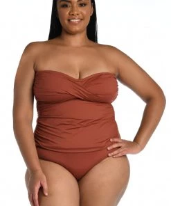 La Blanca Tops Island Goddess Bandeau Tankini Top