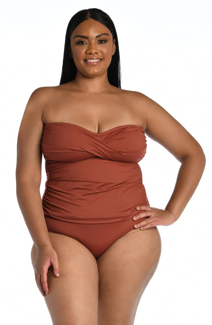 La Blanca Tops Island Goddess Bandeau Tankini Top