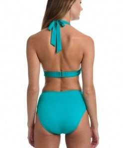 La Blanca Tops Island Goddess Shirred Strap Halter Bra Top