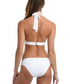 La Blanca Island Goddess Shirred Strap Halter Bra Top