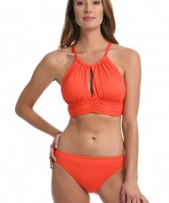 La Blanca Island Goddess High Neck Midkini Top