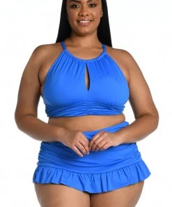 La Blanca Tops Island Goddess High Neck Midkini Top