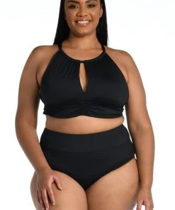 La Blanca Island Goddess High Neck Midkini Top