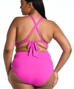 La Blanca Island Goddess High Neck Midkini Top Tops