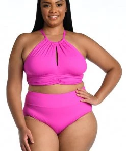 La Blanca Island Goddess High Neck Midkini Top Tops