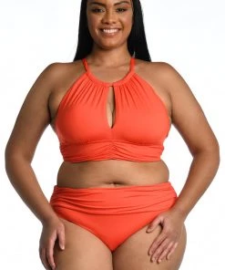 La Blanca Island Goddess High Neck Midkini Top