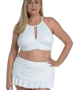 La Blanca Island Goddess High Neck Midkini Top