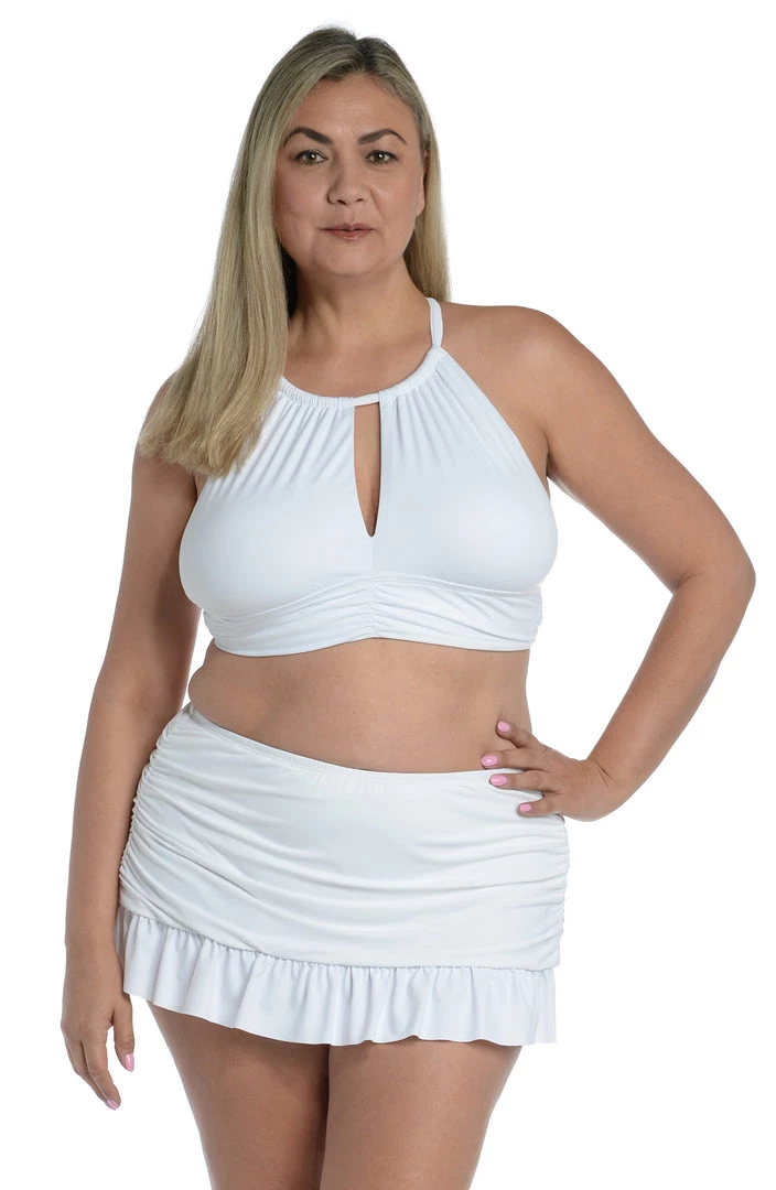 La Blanca Island Goddess High Neck Midkini Top