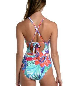 La Blanca Tropics Of Tropez High-Neck Keyhole One Piece