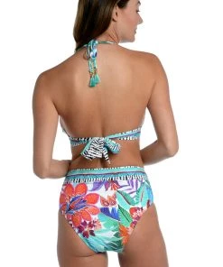 La Blanca Tops Tropics Of Tropez Banded Halter Triangle Top