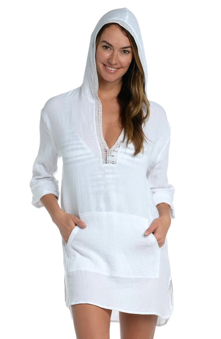 La Blanca Cover Ups Seaside Covers Hoodie
