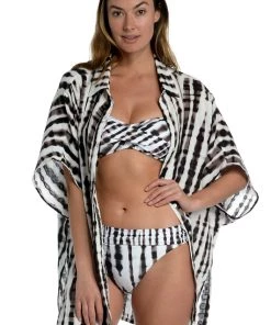 La Blanca Cover Ups Twisted Bamboo Convertible Shirt Dress