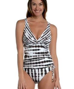 La Blanca Tops Twisted Bamboo Twist Tie Back Tankini