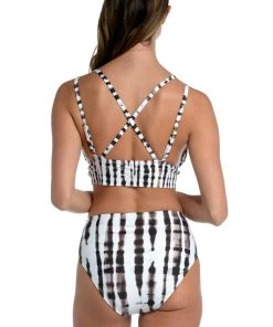 La Blanca Twisted Bamboo Strappy Back Midkini Top