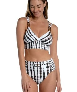 La Blanca Twisted Bamboo Strappy Back Midkini Top