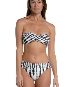 La Blanca Twisted Bamboo Bandeau Bikini Top