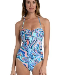 La Blanca One-Piece Crystal Cove Bandeau Mio