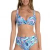 La Blanca Crystal Cove Twist Front Crossback Top Tops