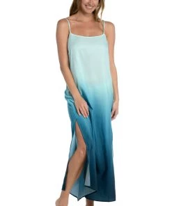 La Blanca Cover Ups Ocean Oasis Over-The-Shoulder Midi Dress