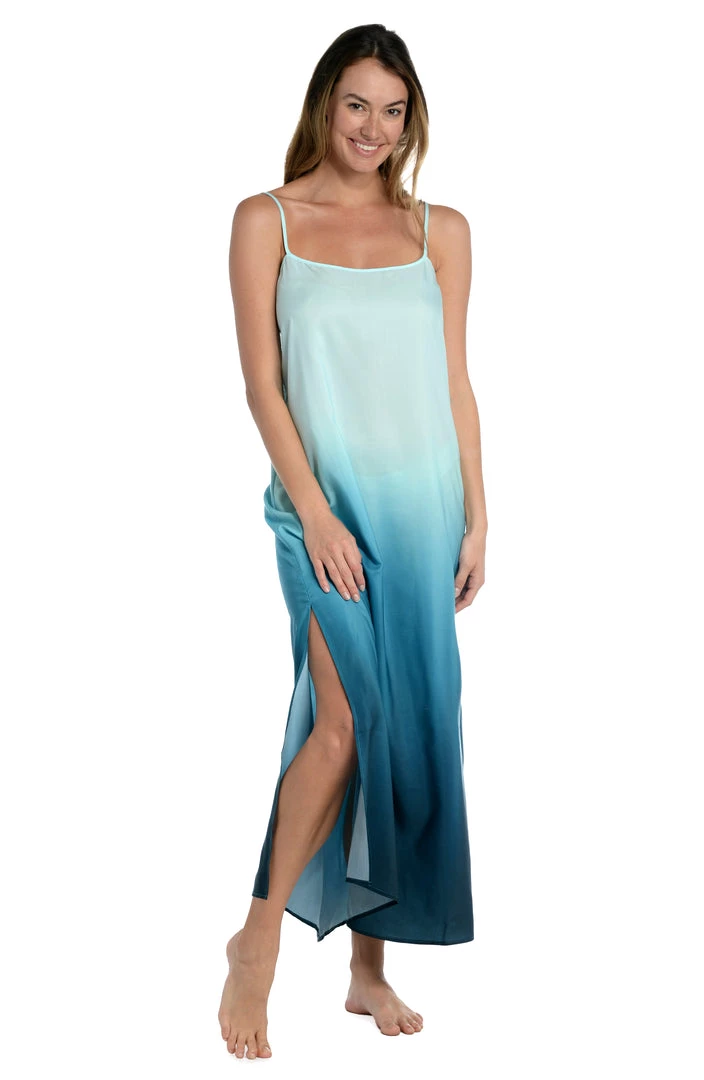 La Blanca Cover Ups Ocean Oasis Over-The-Shoulder Midi Dress