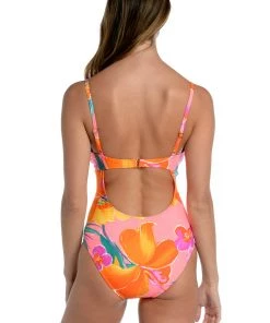 La Blanca Isla Del Sol Twist Keyhole Push-Up One Piece One-Piece