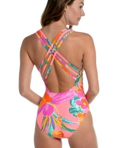 La Blanca One-Piece Isla Del Sol Multi-Strap Cross-Back One Piece