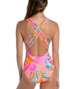 La Blanca One-Piece Isla Del Sol Multi-Strap Cross-Back One Piece