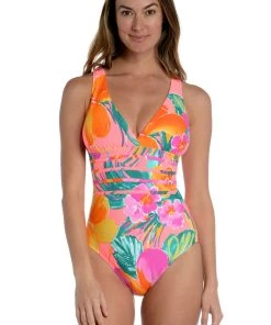 La Blanca One-Piece Isla Del Sol Multi-Strap Cross-Back One Piece