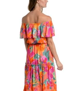 La Blanca Isla Del Sol Off-The-Shoulder Cover Up Dress Cover Ups