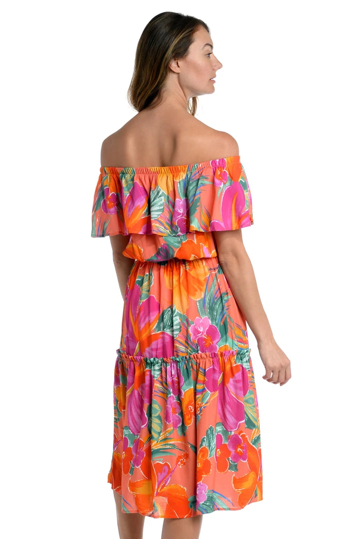 La Blanca Isla Del Sol Off-The-Shoulder Cover Up Dress Cover Ups