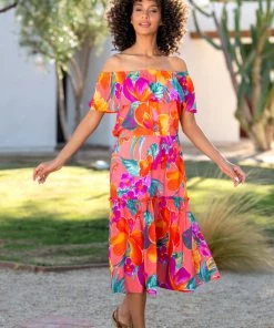 La Blanca Isla Del Sol Off-The-Shoulder Cover Up Dress Cover Ups