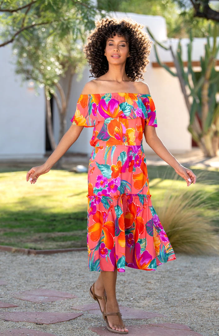 La Blanca Isla Del Sol Off-The-Shoulder Cover Up Dress Cover Ups