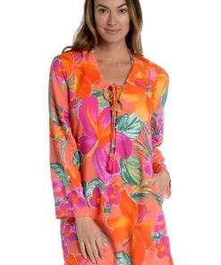 La Blanca Cover Ups Isla Del Sol V-Neck Tunic