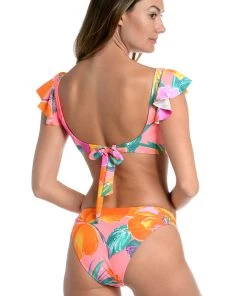 La Blanca Isla Del Sol Ruffle Sleeve Top Tops