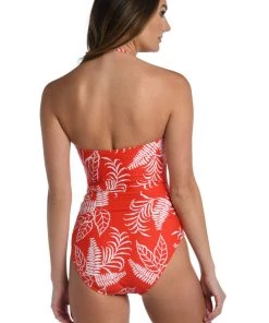 La Blanca Tropical Tapestry Bandeau Mio One-Piece