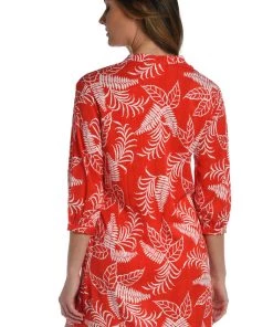 La Blanca Tropical Tapestry V-Neck Tunic